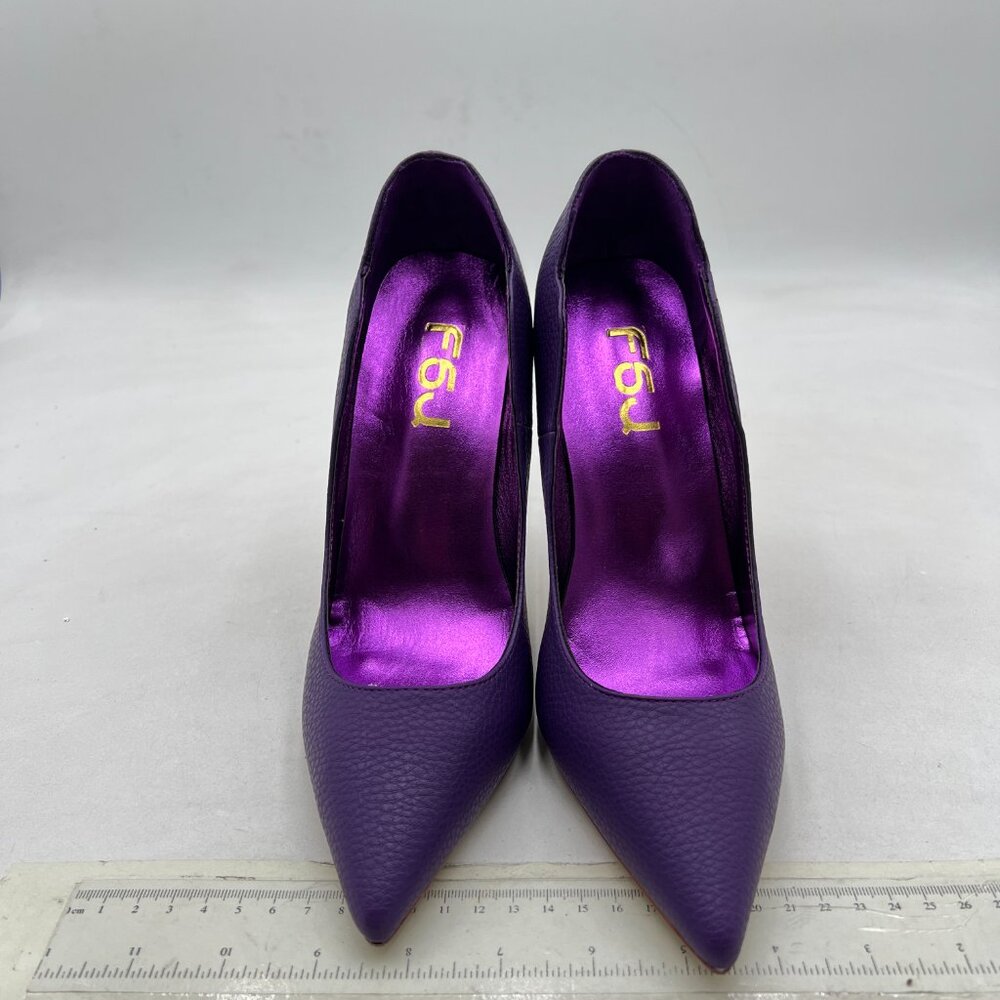 FSJ Dark Purple Pointed Toe High Heels Sexy Stiletto Pumps Office Lady Shoes - Picture 3 of 8